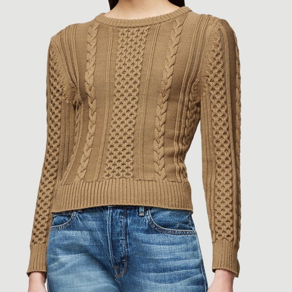 FRAME Cotton Cable Sweater Size S